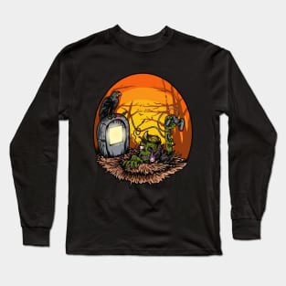 zombie gamer illustration Long Sleeve T-Shirt